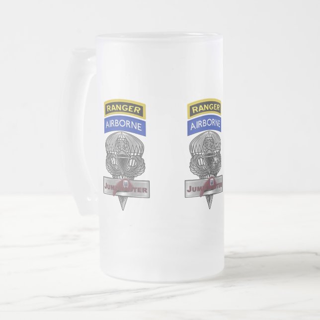 Airborne Ranger Jumpmaster Commemorative Mattglas Bierglas (Vorderseite Links)