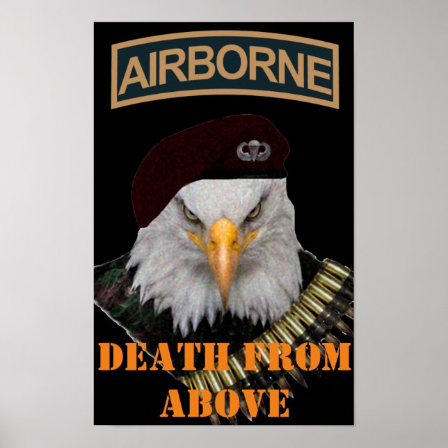 Airborne units bold eagle army style art poster (Vorne)