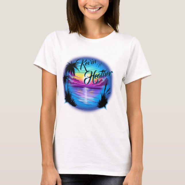 Airbrush Beach Scene T - Shirt (Vorderseite)