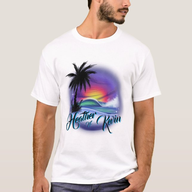 Airbrush Beach Scene T - Shirt (Vorderseite)