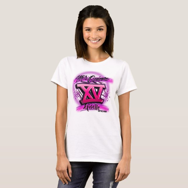 Airbrush personalisierter Mist Quince T - Shirt (Vorne ganz)