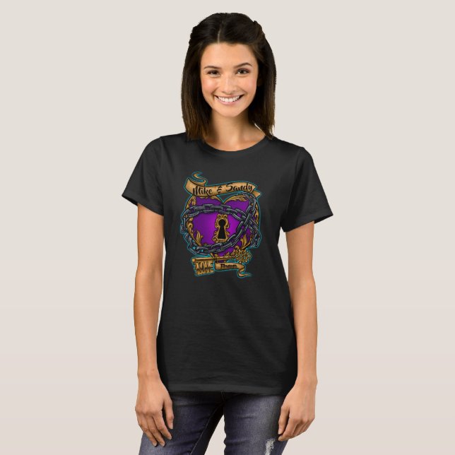 Airbrush personalisierter Tattooherz T - Shirt (Vorne ganz)