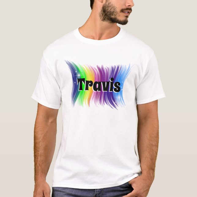 Airbrush Rainbow nom design T-Shirt (Devant)