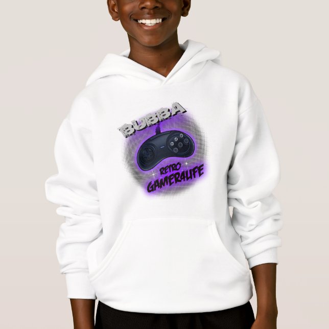 Airbrush Retro Gamer personalisiert  Hoodie (Vorderseite)