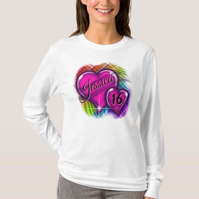 Airbrush Sweet 16 T-shirt personnalisé (Devant)
