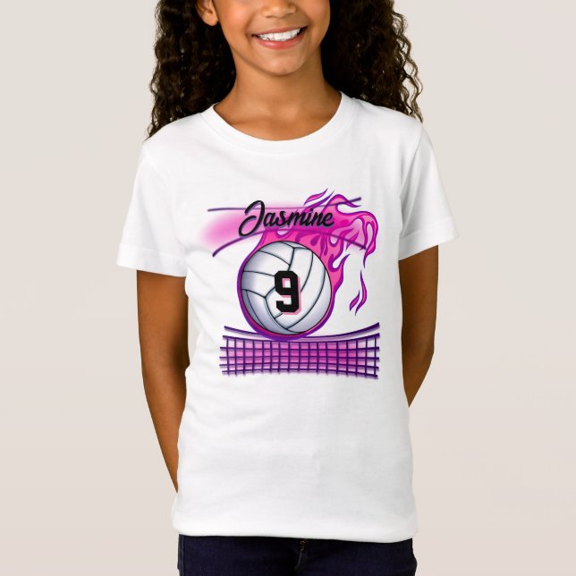 Airbrush-T - Shirt für Volleyball-Branddesign (Vorderseite)