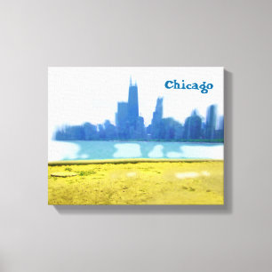 Airbrush-Wolkenkratzer in Chicago Leinwanddruck