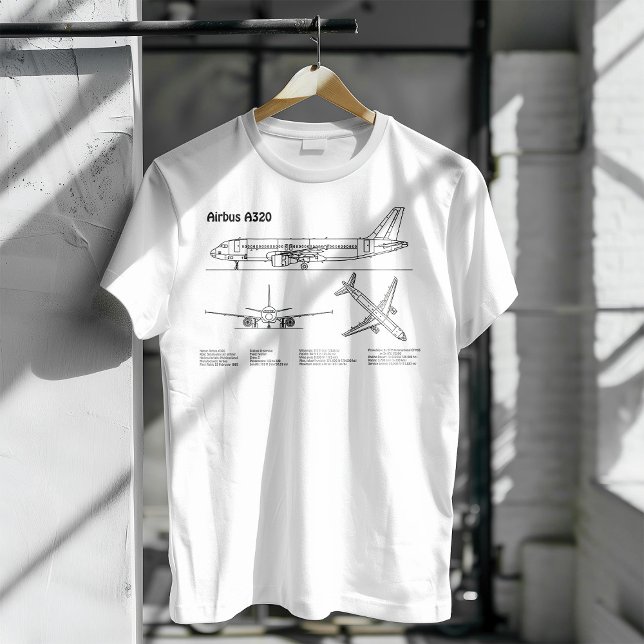 Airbus A320 - Pläne für Zeichnend Flugzeugkonzepte T-Shirt (Von Creator hochgeladen)