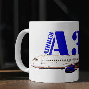 Airbus A320 zeichnend Aquarellfarbe Kaffeetasse