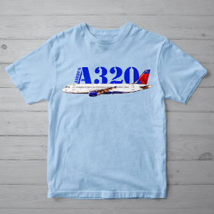 Airbus A320 zeichnend Aquarellfarbe T-Shirt