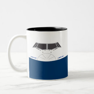 Airbus A350 Nase-Vorderansicht Zweifarbige Tasse