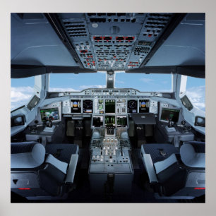Airbus A380 - Cockpit HD Poster
