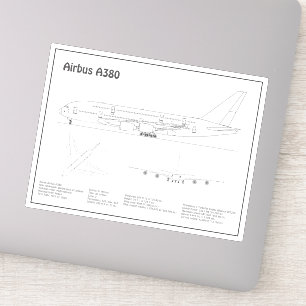 Airbus a380 - Flugzeugkonzept für Zeichnend Pläne  Aufkleber