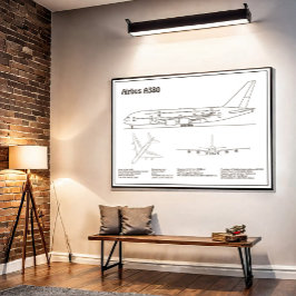 Airbus a380 - Flugzeugkonzept für Zeichnend Pläne Poster