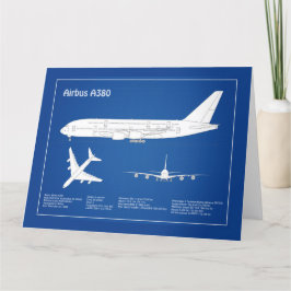 Airbus a380 - Flugzeugkonzept Zeichnend Pläne ABD Dankeskarte