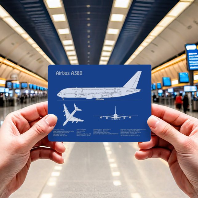 Airbus a380 - Flugzeugkonzept Zeichnend Pläne ABD Postkarte (Von Creator hochgeladen)