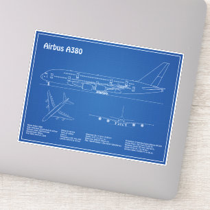 Airbus a380 - Flugzeugkonzept Zeichnend Pläne AD Aufkleber
