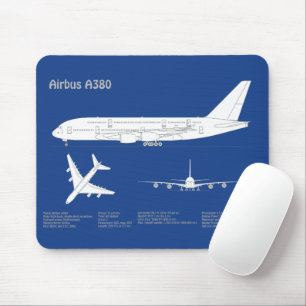 Airbus a380 - Flugzeugkonzept Zeichnend Pläne AD Mousepad