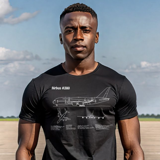 Airbus a380 - Flugzeugkonzept Zeichnend Pläne PD T-Shirt (Von Creator hochgeladen)