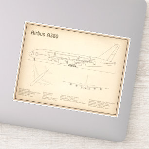 Airbus a380 - Flugzeugkonzept Zeichnend Pläne SD Aufkleber