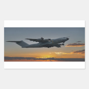 Airbus A400M im Sonnenuntergang Badetuch-Set Rechteckiger Aufkleber