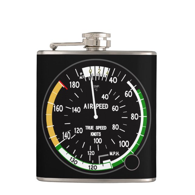 Aircraft Airspeed Indicator Flachmann (Vorderseite)
