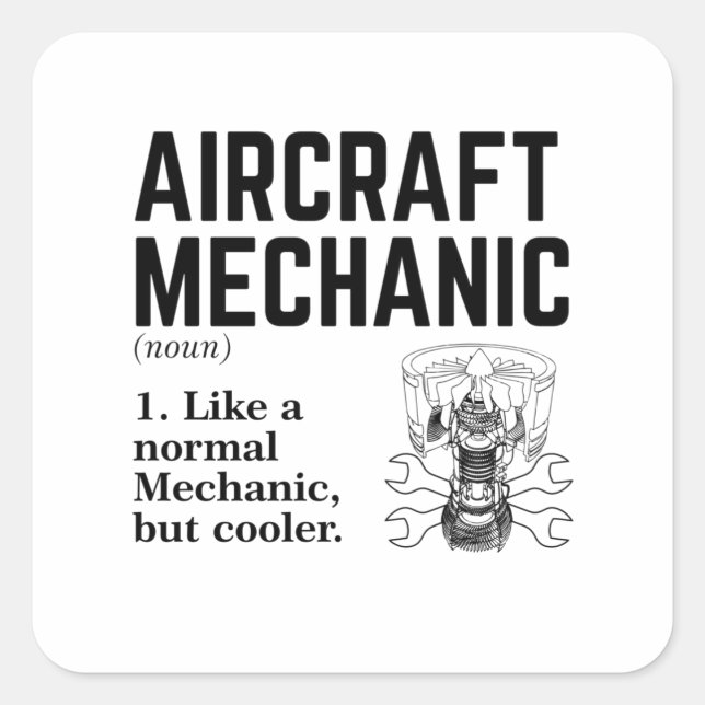 Aircraft Mechanic Quadratischer Aufkleber (Vorderseite)