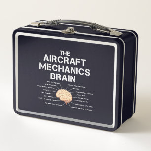 Aircraft Mechanik Brain Funny Airplane Hubschraube Metall Brotdose