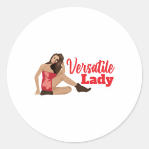 Aircraft Nose Art Versatile Lady Button-Up Girl Ge Runder Aufkleber