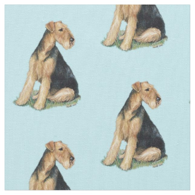 Airdale Hund Kunstwerk Stoff (Nahaufnahme)