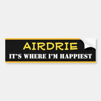 "AIRDRIE"— "IT'S WHERE I'M HAPPIEST"(Kanada) Autoaufkleber