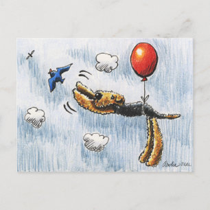 Aire-Balloon Airedale Terrier Postkarte