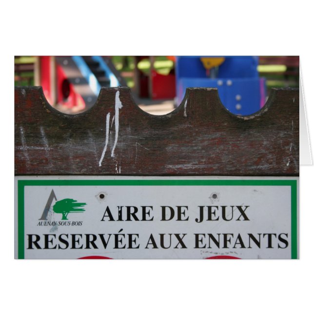 Aire de jeux pour enfants 1 Carte Réserve aux Enfa (Devant horizontal)
