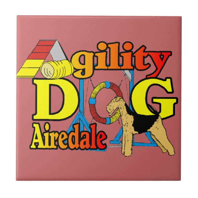 Airedale_Agility Fliese (Vorderseite)