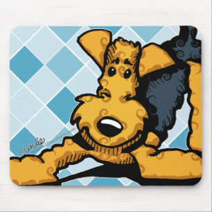 Airedale am Spiel Mousepad