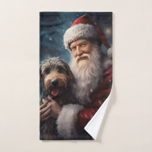 Airedale avec Noël Festif du Père Noël