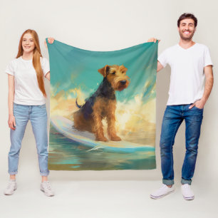 Airedale Beach Surfgrafik Fleecedecke