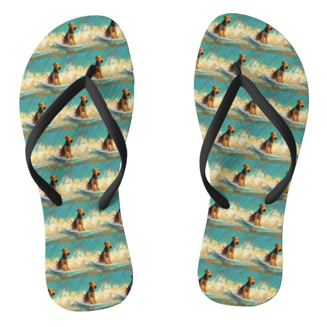 Airedale Beach Surfgrafik Flip Flops (Fußbett)