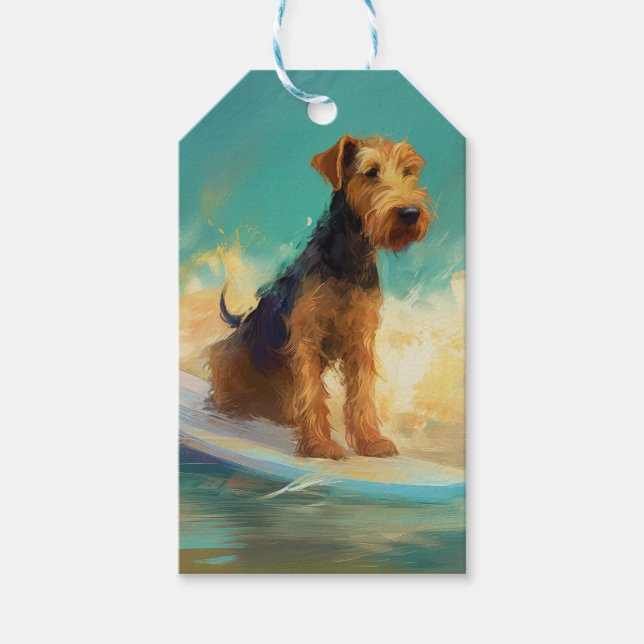 Airedale Beach Surfgrafik Geschenkanhänger (Vorderseite)