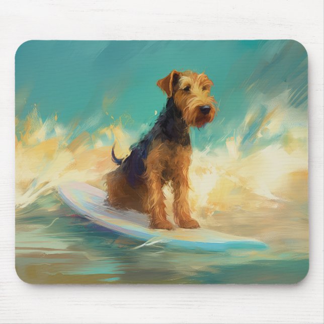 Airedale Beach Surfgrafik Mousepad (Vorne)