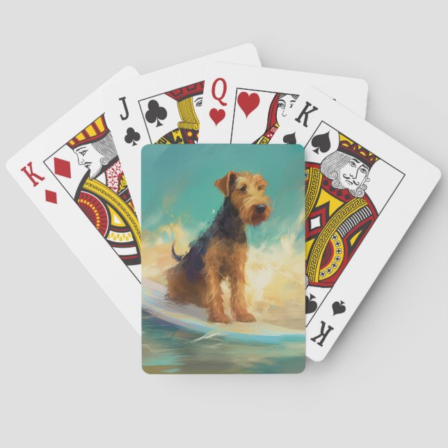Airedale Beach Surfgrafik Spielkarten (Rückseite)