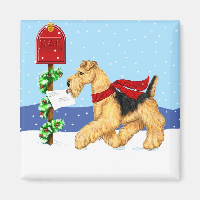 Airedale Christmas Dale Mail Magnet (Vorne)