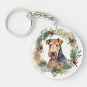 Airedale Christmas Wreath Festive Pup