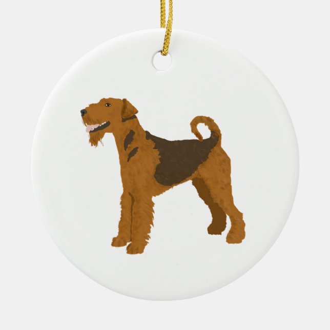 Airedale décoration de Noël personnalisée chien (Devant)