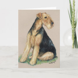 "Airedale" Dog Art Grußkarte Karte