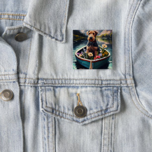 Airedale Dog on a Paddle: Ein Landschaftliches Abe Button