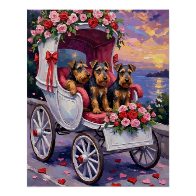 Airedale Dog Valentine's Day  Poster (Vorderseite)