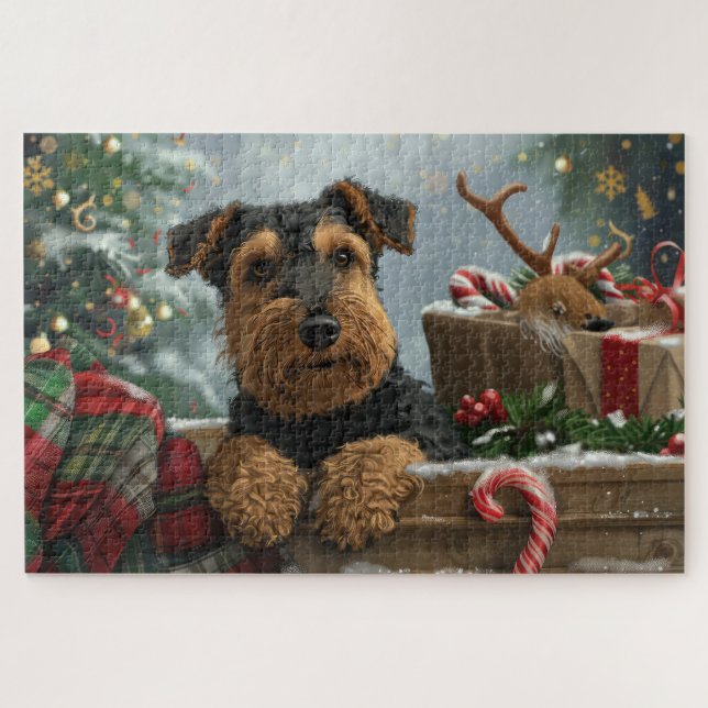 Airedale Dog Weihnachten (Horizontal)