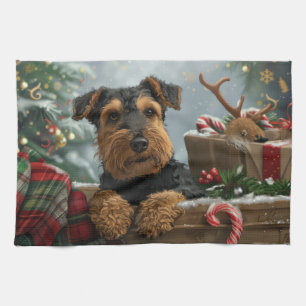 Airedale Dog Weihnachten Geschirrtuch