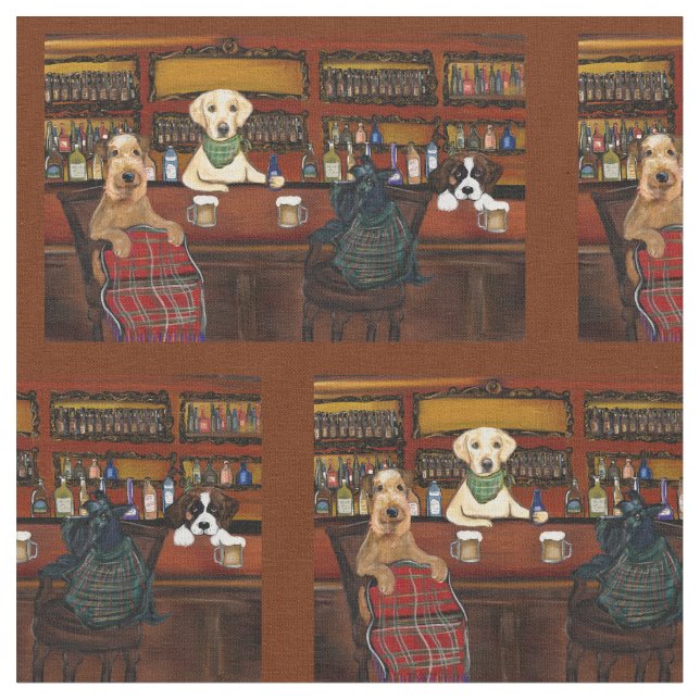 Airedale & Friends Stoff (Nahaufnahme)